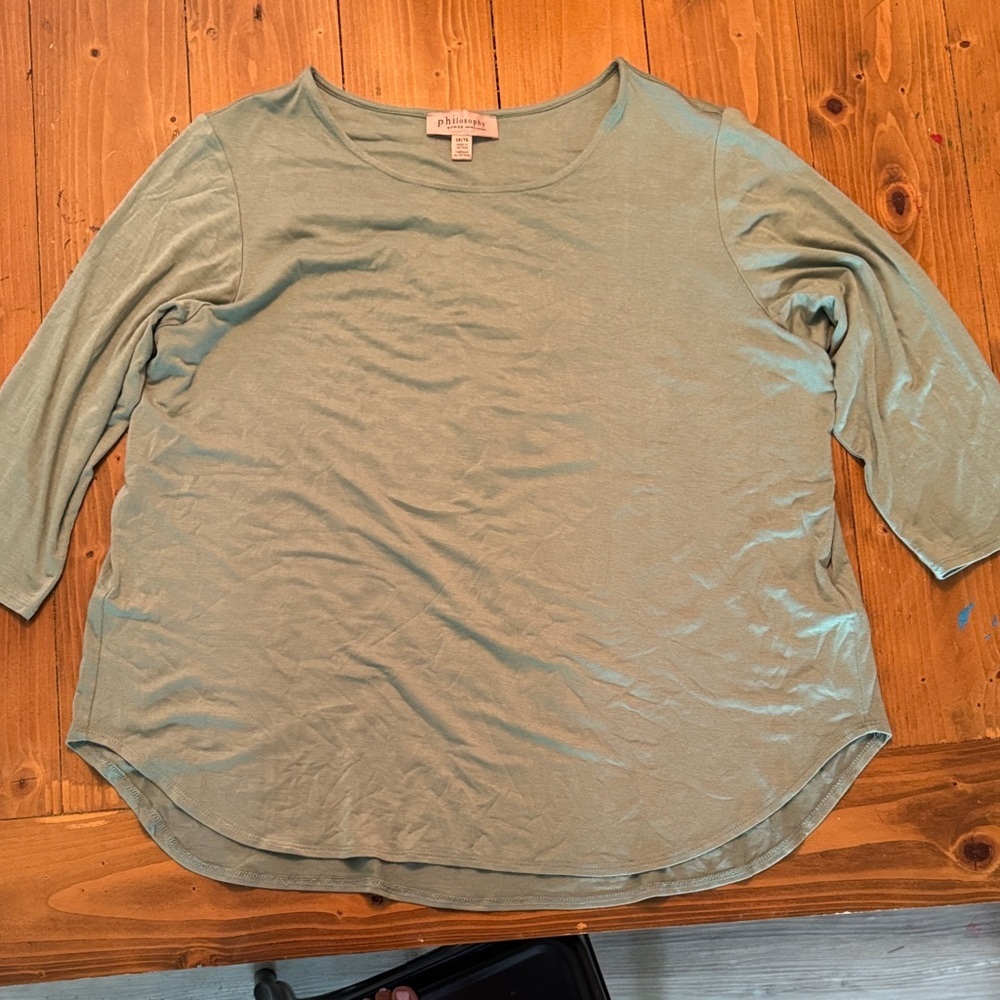 Philosophy Sage Green Women's Blouse 1x‎